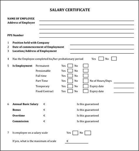 Employee Salary Certificate Certificate Templates Salary Miss And Ms