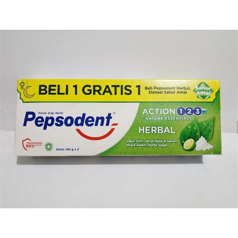 Jual Pepsodent Pasta Gigi Herbal Isi 2 X 190g TL Shopee Indonesia