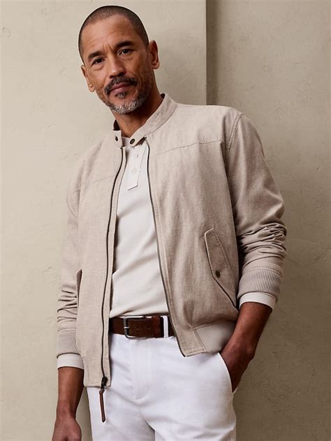 Linen Blend Bomber Jacket Banana Republic Factory