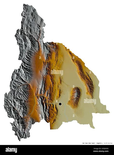 Forma de San Juan, provincia Argentina, con su capital aislada sobre ...