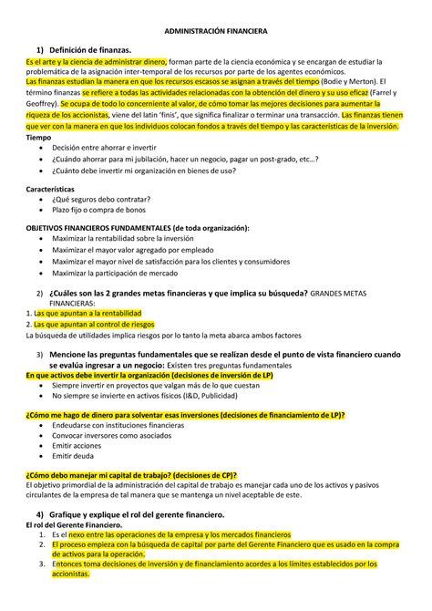 Resumen Administraci N Financiera Warning Tt Undefined Function