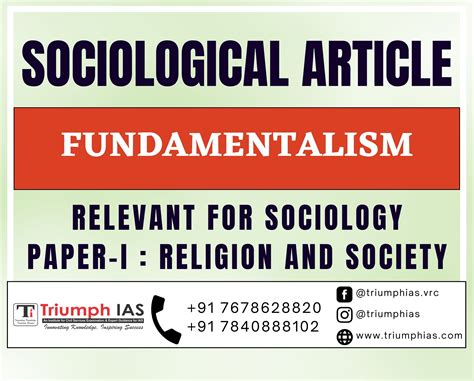 Sociology: FUNDAMENTALISM AND COMMUNALISM - TriumphIAS