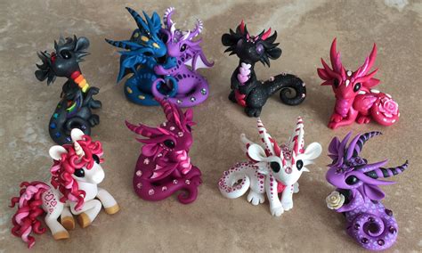 Dragons and beasties. These are so freaken cute! | Polymer clay dragon ...