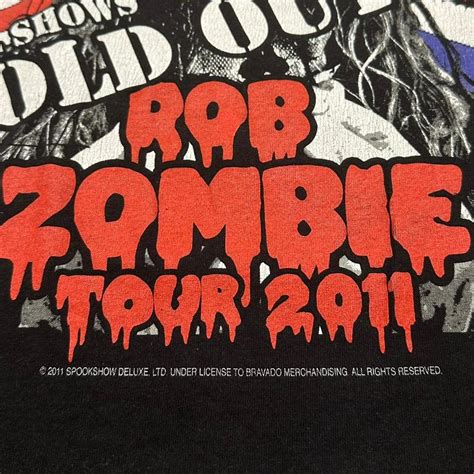 Rob Zombie Band T Shirt 2011 Tour Tee Short Sleeve Depop