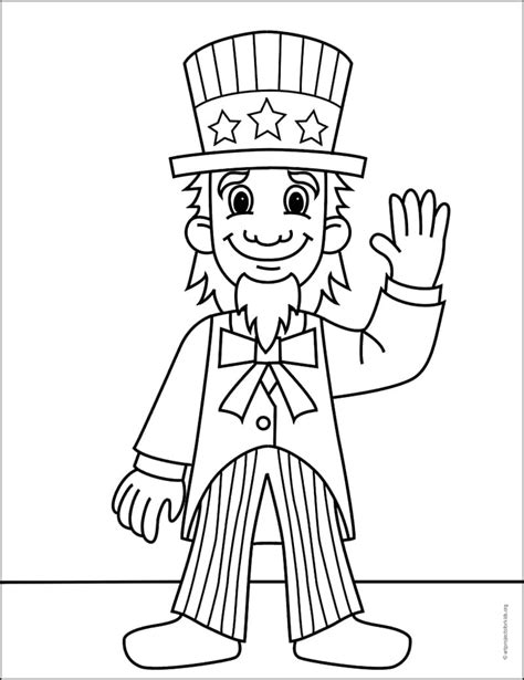 Uncle Sam Face Coloring Page