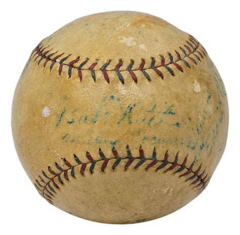 1920 S OAL Baseball Signed By 10 With Babe Ruth Mickey Cochrane Bing Miller Joe Hauser PSA