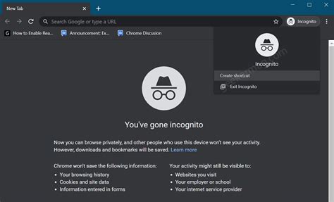 Chrome Let You Create A Desktop Shortcut For Incognito Mode