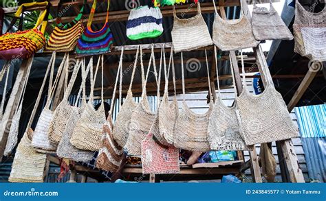 Noken Bag Craftsmen at Sanggeng Market, Manokwari, West Papua. Stock ...