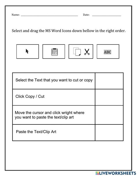 Ms Word Basics Worksheet Live Worksheets 42 Off