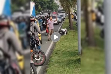 Video Taxista En Medellín Se Estrelló Con Motociclista Y Le Sacó Un