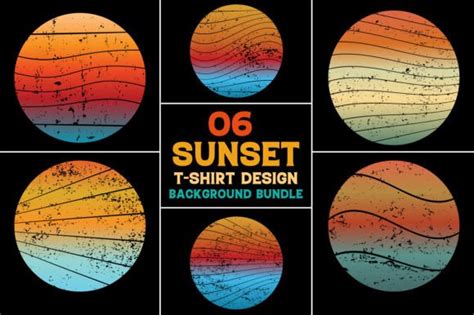 Retro Vintage Sunset T Shirt Background Bundle Bundle Creative Fabrica