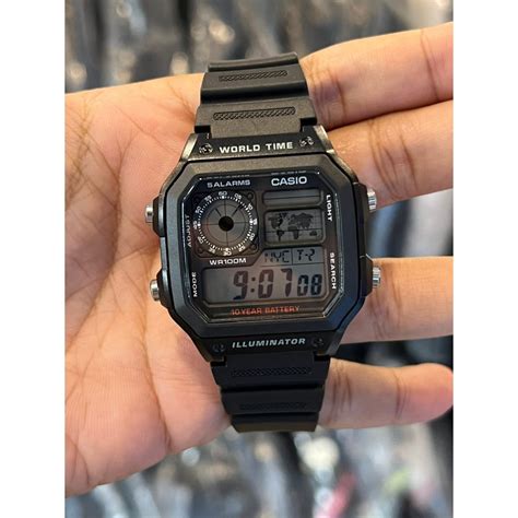 Original Casio Digital World Time Watch Ae Wh A Casio Ae Wh