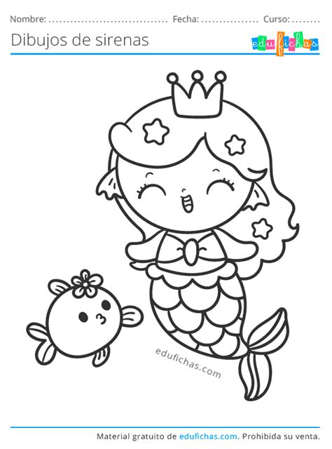 Sirenas Para Colorear Descargar Dibujos De Sirenas En Pdf Gratis