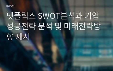 넷플릭스 Swot분석과 기업 성공전략 분석 및 미래전략방향 제시 레포트