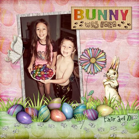 Easter Digital Scrapbook Kit Spring Bunny Easter Clipart Elements