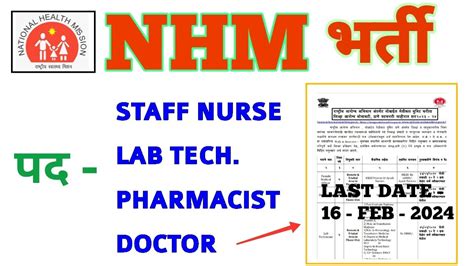 Nhm Staff Nurse Lab Tech Pharmacist Nhm Recruitment