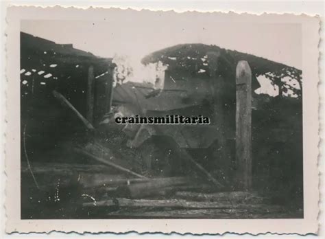 Orig Foto Unfall Sdkfz Funk Panzersp Hwagen Panzer In Russland Eur