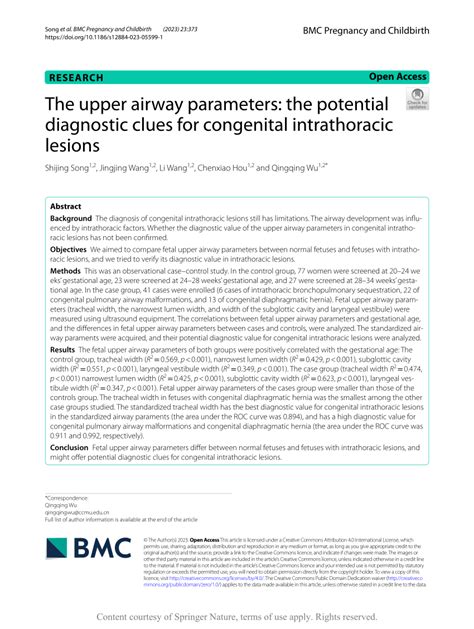 Pdf The Upper Airway Parameters The Potential Diagnostic Clues For