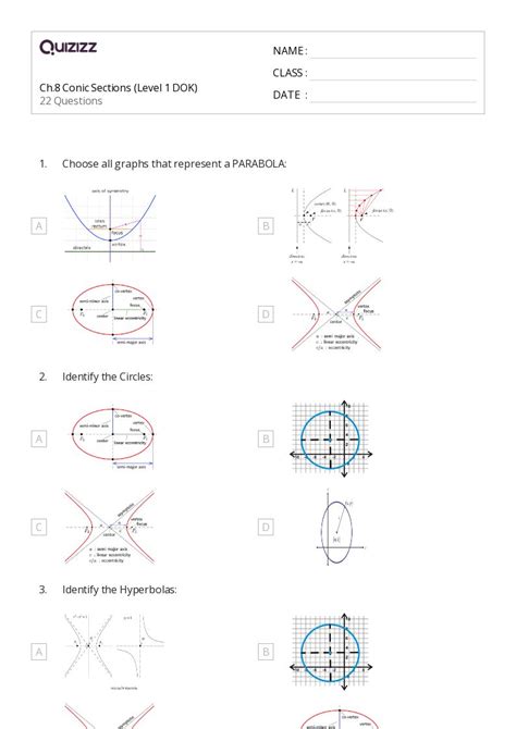 50 Conic Sections Worksheets For 9th Grade On Quizizz Free And Printable