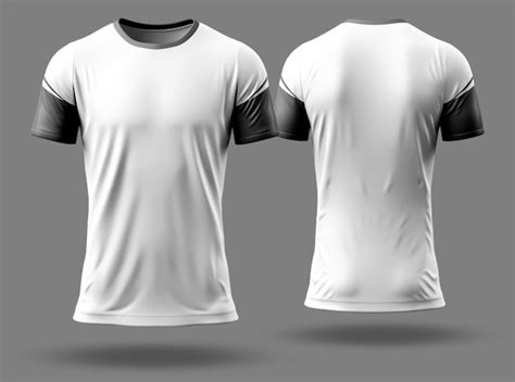 Premium Psd Plain White Jersey Tshirt Mockup Template With Front And