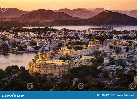 Aerial View of Udaipur`s City Palace Stock Image - Image of maharaja ...