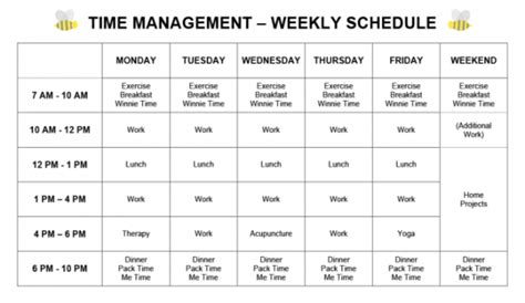 Daily Time Management Chart