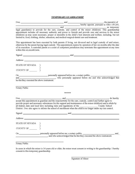 Free Nevada Power Of Attorney Poa Forms Pdf Word