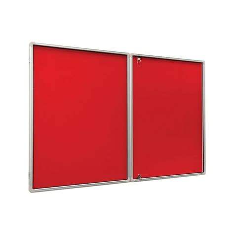 Buy Uk Tamperproof Lockable Felt Noticeboard Red X