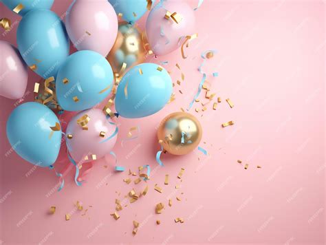 Premium AI Image | A bunch of balloons with gold glitter