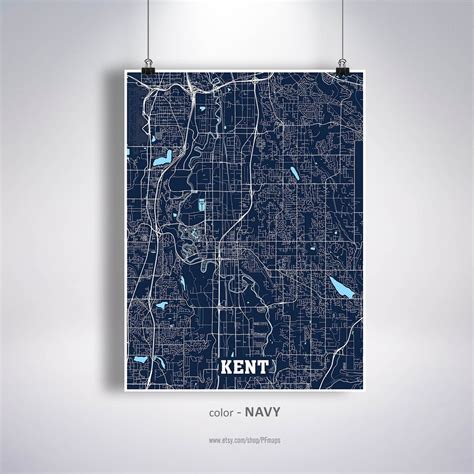 Kent Map Print Kent City Map Washington WA USA Map Poster - Etsy