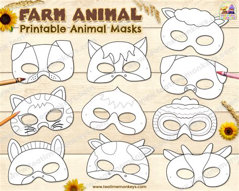 Printable Farm Animal Masks For Kids