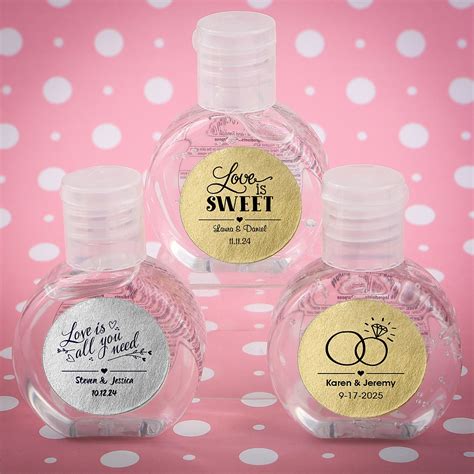 Personalized Metallics Hand Sanitizer Wedding Favor Famous Favors