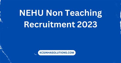 Nehu Non Teaching Recruitment