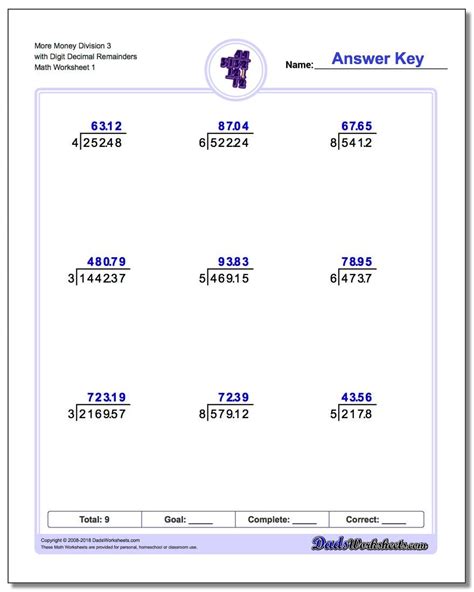 Decimal Long Division Worksheets Prntbl Concejomunicipaldechinu Gov Co