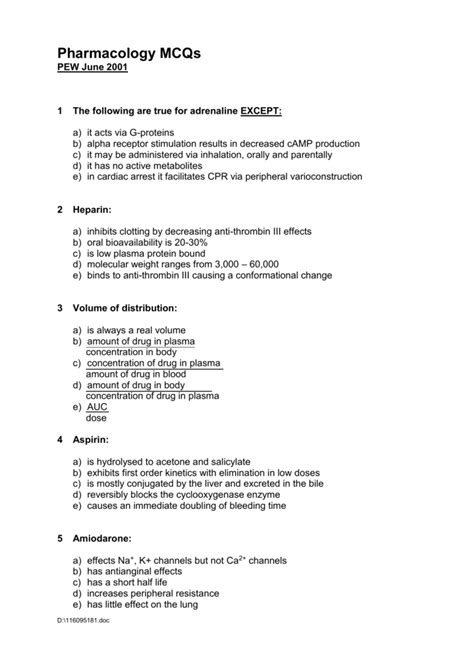 Pharmacology Mcqs