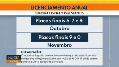 Meio Dia Paraná Londrina Licenciamento de veículos final de