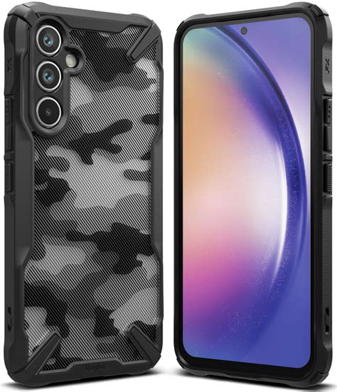 Ringke Fusion X Samsung Galaxy A54 Hoesje Back Cover Camo Zwart