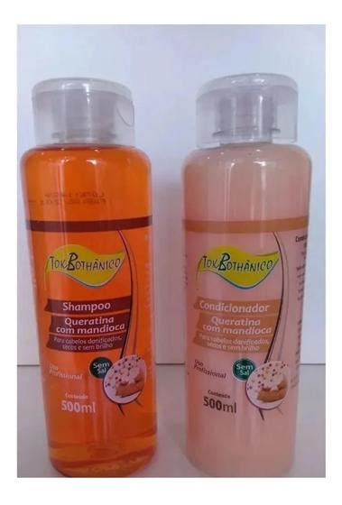 Kit Shampoo E Condicionador Queratina C Mandioca Tok Bothanico 500ml