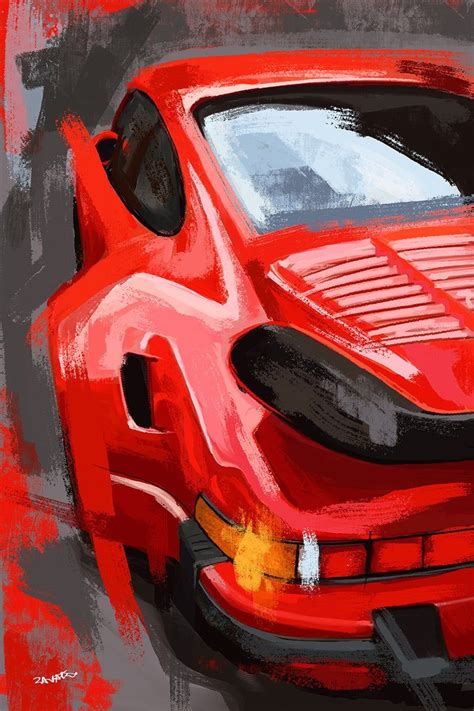 Porsche 911 Red Painting Abstract Porsche Art Print Canvas Etsy