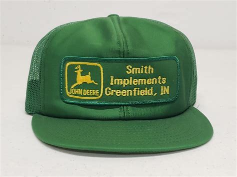 Vintage John Deere Patch Trucker Hat Louisville Mfg  Gem