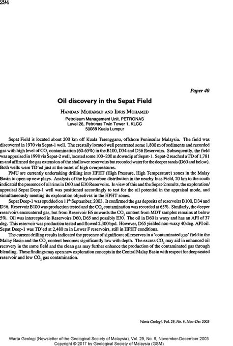 Aapg Datapages Archives Abstract Oil Discovery In The Sepat Field