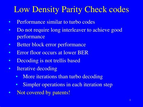 Ppt Low Density Parity Check Codes Powerpoint Presentation Free