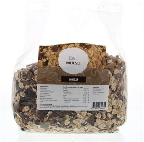 Mijnnatuurwinkel Spelt Muesli 1 Kg Bol