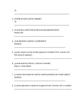 O Ue Stem Change Verbs Practice Present Tense By Kunal Patel Tpt