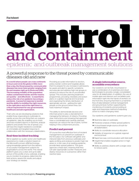 epidemic and outbreak management solutions