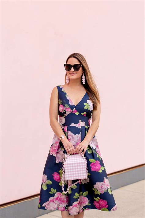 Eliza J Pink Floral Fit And Flare Dress Style Charade