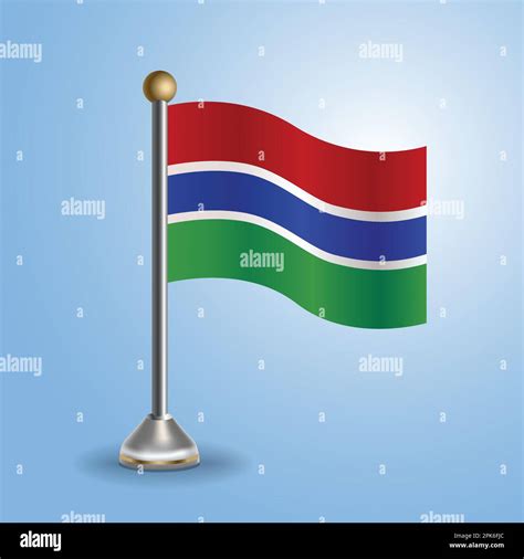 State Table Flag Of Gambia National Symbol Vector Illustration Stock