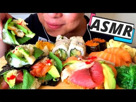 Sushi Mukbang Salmon And Tuna Sushi Cones Lobster Roll Sushi Pizza