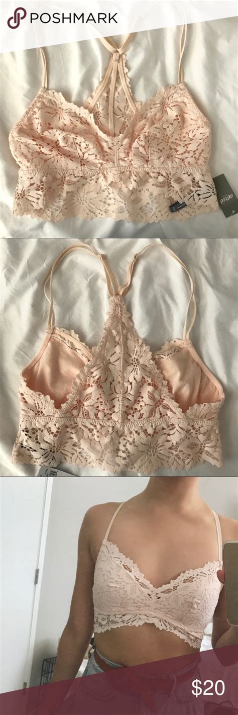 Blush Pink Lace Bralette By Aerie Nwt Lace Bralette Pink Lace