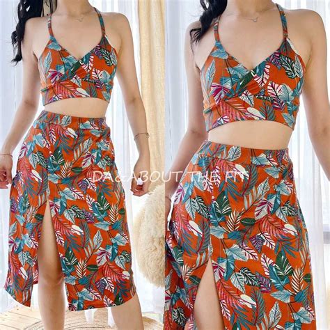 SEXY SUMMER HOT TERNO Slit Skirt Top PANG SWIMMING BEACH Shopee Philippines